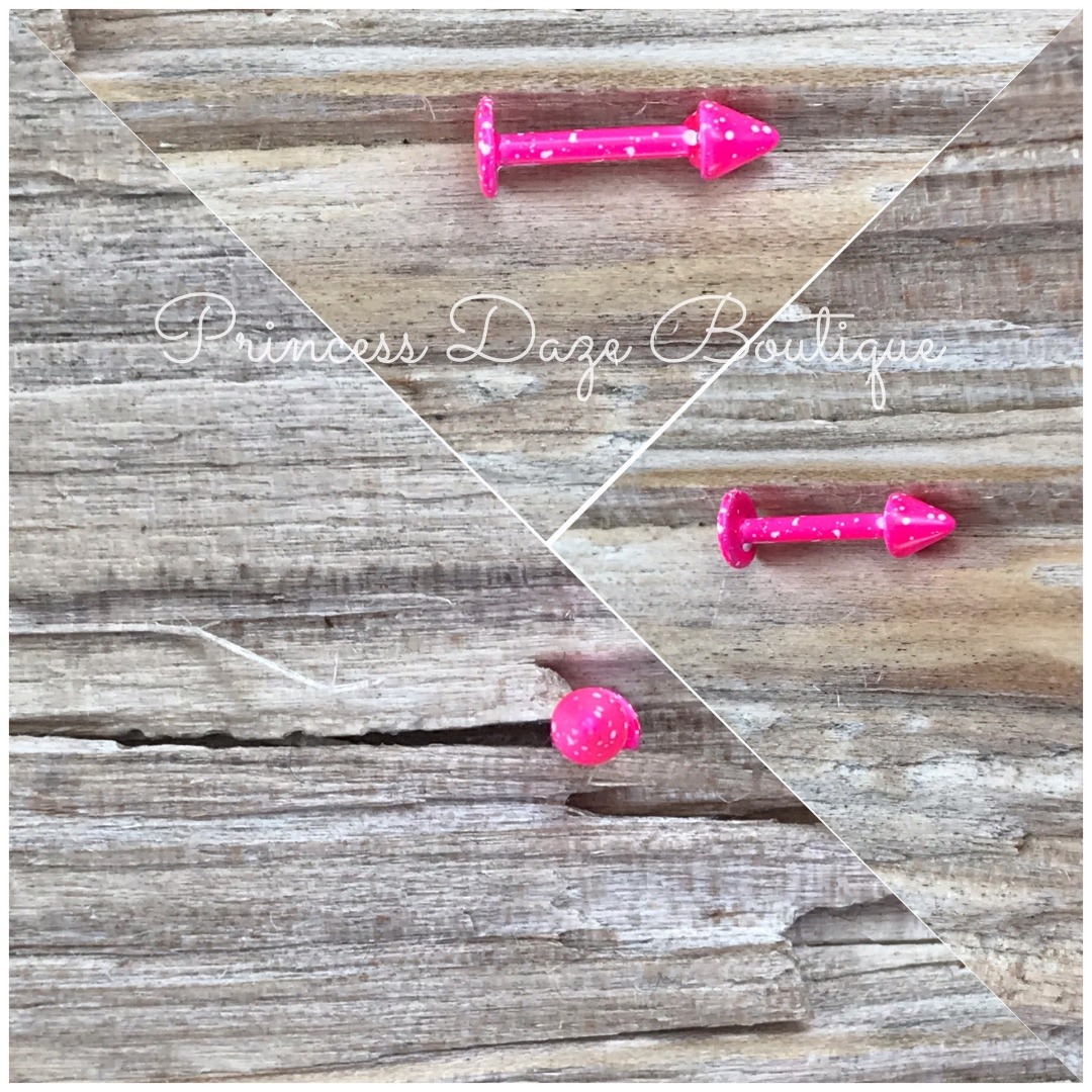 Hot Pink Paint Splatter Labret Monroe Tragus Piercing